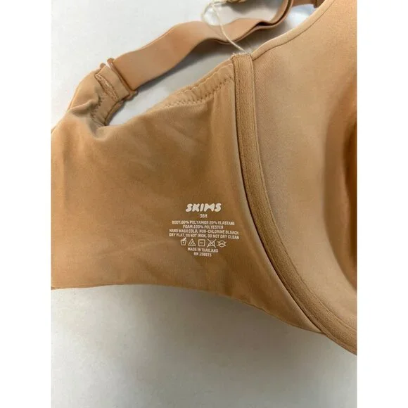SKIMS Fits Everybody T-Shirt Demi Bra Ochre Size 36H NWT - Picture 6 of 6